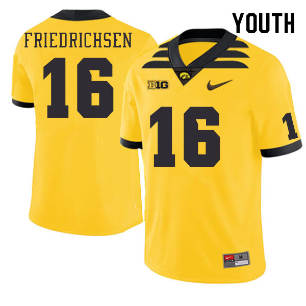 Youth #16 Graham Friedrichsen Iowa Hawkeyes College Football Jerseys Stitched-Gold